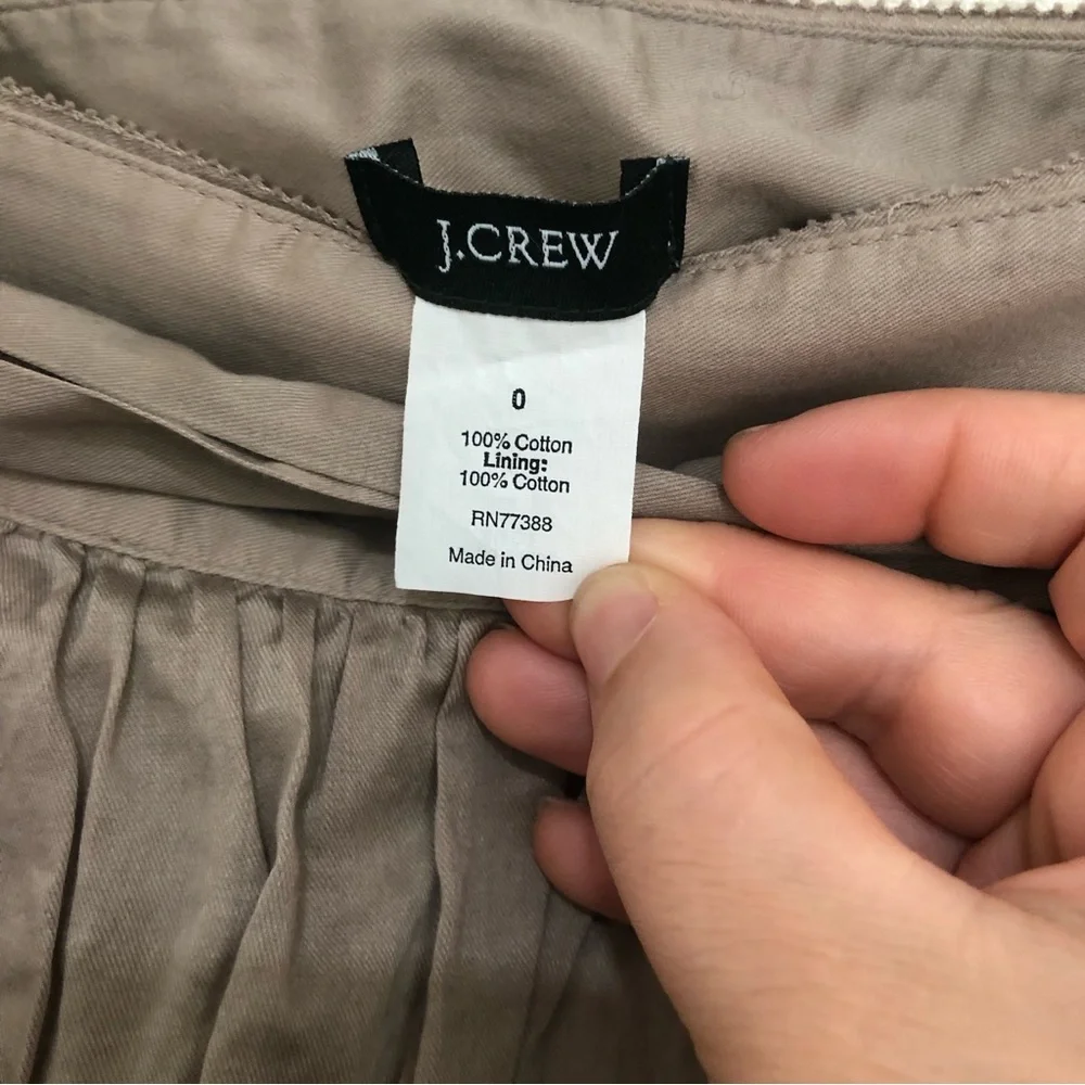 J. Crew beige cotton waist bow tie full tea length skirt - Picture 5 of 12